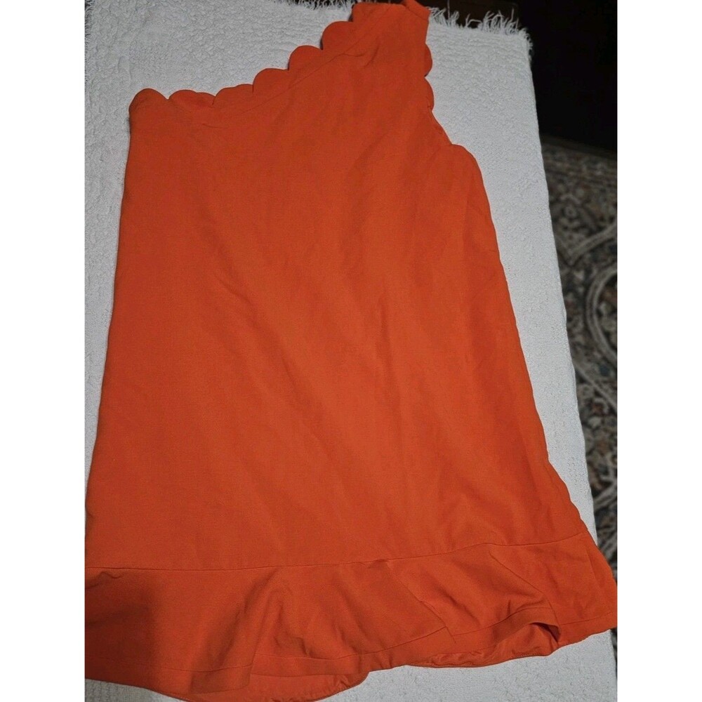 Victoria Beckham for Target Dress Womens Orange XL One Shoulder Scallop Ruffle - Picture 9 of 15